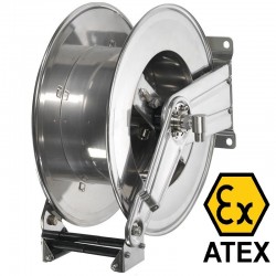 Enrouleur automatique inox 316 ATEX pour 17 m de tuyau 3/4" ou 12 m de tuyau 1"