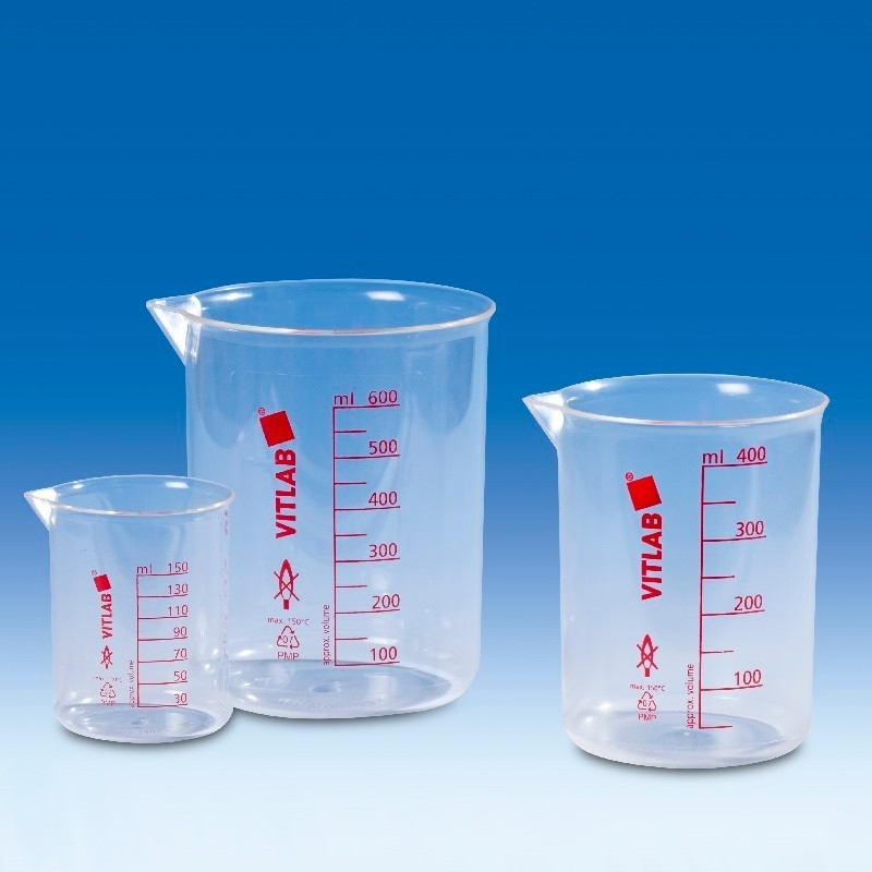 Bécher de laboratoire | Bécher de Griffin PMP gradué en relief rouge de 10 à 5000 ml VITLAB | VIT-60503_1