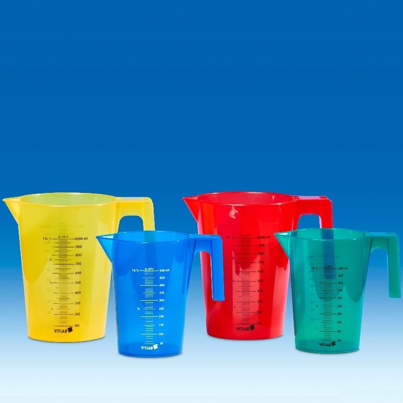 Bécher de laboratoire | Bécher gradué empilable coloré polypropylène VITLAB 500 et 1000 ml Contact alimentaire | VIT-481942_1