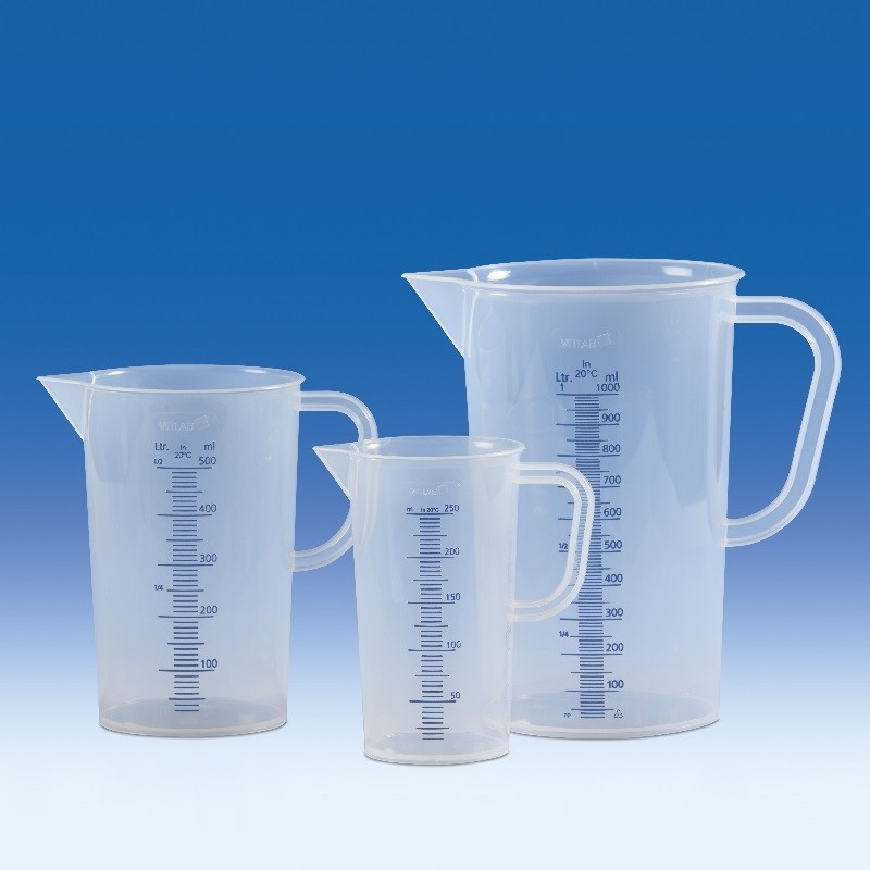 Bécher de laboratoire | Bécher polypropylène gradué bleu en relief de 50 à 5000 ml VITLAB contact alimentaire | VIT-446081_1