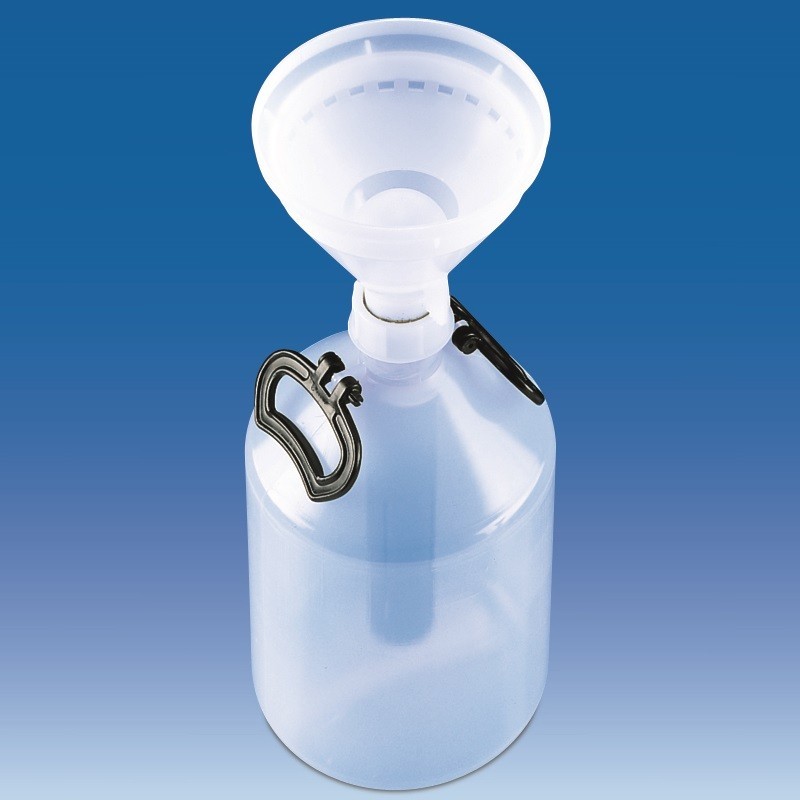 Entonnoir de laboratoire | Bidon et entonnoir de récupération pour produits chimiques PEHD 10 litres VITLAB | VIT-151594