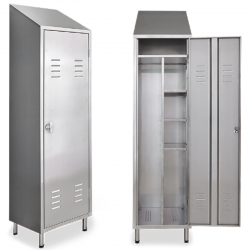 Armoire range-balais inox  | 1 porte