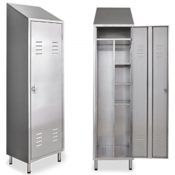 Armoire inox | Armoire range-balais inox 1 porte 500 x 500 x 1800 / 2160 mm | X-2010-441_1