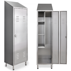 Armoire inox | Armoire inox range-balais et raclettes 1 porte 500 x 500 x 1800 / 2160 mm | X-2013-441_1
