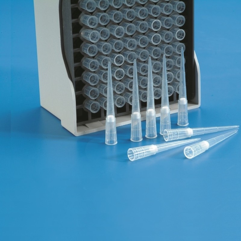 Pointe cône pipette  | Pointe de pipette cône stérile graduée avec filtre capacité 2-100 μl Gilson® Kartell | KAR-9635