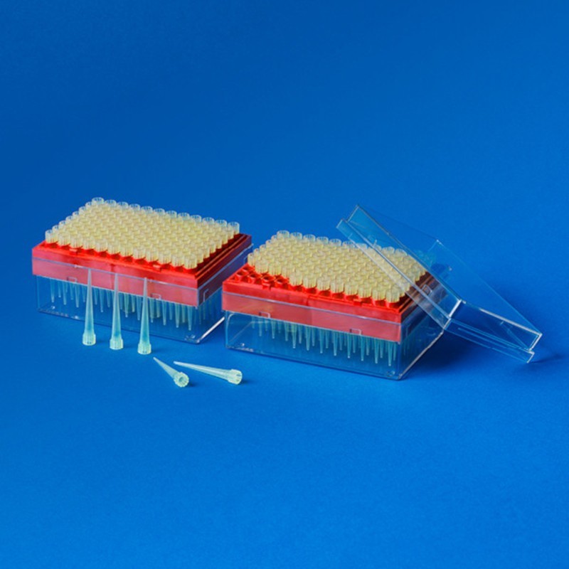 Pointe cône pipette  | Pointe de pipette cône capacité 2-200 μl universel Kartell rack 96 pièces | KAR-9605