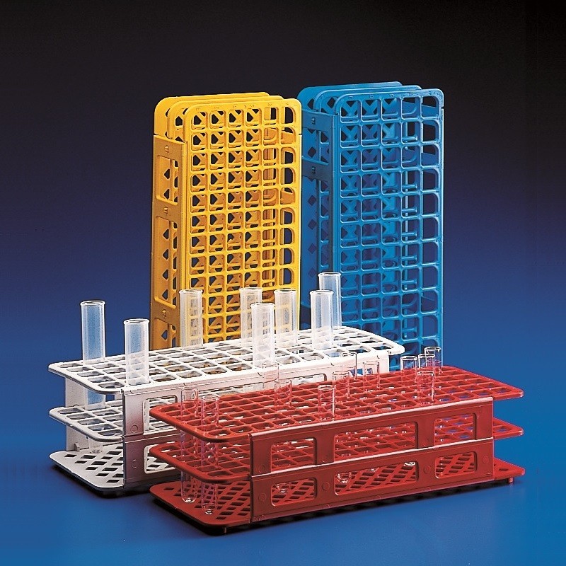 Support tubes à essais et pipettes | Porte tube à essais polypropylène 90 tubes 13 mm Kartell 4 couleurs | KAR-56404_1