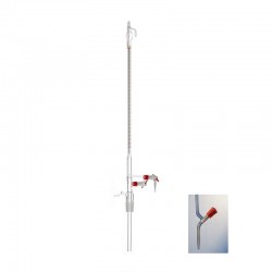 Burette de titration | Burette Classe A robinet aiguille en PTFE - 10 ml à 50 ml