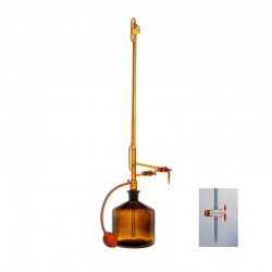 Burette de titration | Burette Classe A ambre robinet conique PTFE - 10 ml à 50 ml