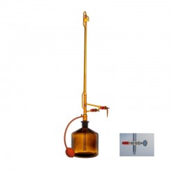 Burette de titration | Burette Classe A ambre robinet en verre 10 ml à 50 ml