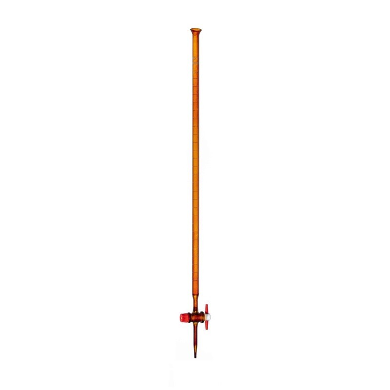 Burette de titration | Burette Classe A ambre robinet droit en verre - 10 ml à 100 ml