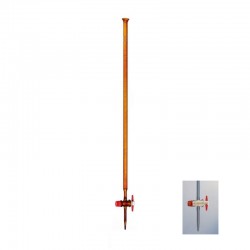Burette de titration | Burette Classe A ambre robinet droit conique en PTFE - 10 ml à 100 ml