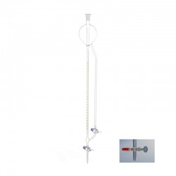 Burette de titration | Burette avec réservoir de Classe A robinet en verre - 2 ml à 50 ml