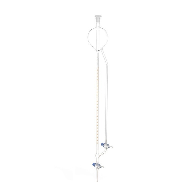 Burette de titration | Burette avec réservoir de Classe A robinet aiguille en PTFE - 2 ml à 50 ml