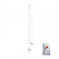Burette de titration | Burette avec réservoir de Classe A robinet aiguille en PTFE - 2 ml à 50 ml