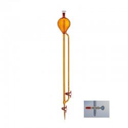 Burette de titration | Burette avec réservoir Classe A ambre robinet en verre 2 ml à 50 ml