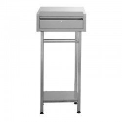 Pupitre inox | Pupitre inox 316 sur pieds avec tiroir largeur 500 mm | X-4107-316