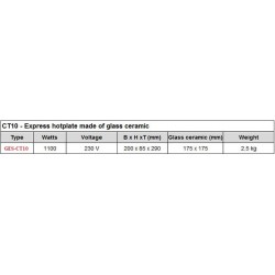 Plaque chauffante | Plaque chauffante rapide vitrocéramique CT10 500°C Gestigkeit Harry™ | GES-CT10