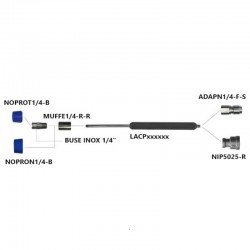 Lance inox de rinçage isolée 70 cm buse 25° 30 litres/minute - LACP07ASPB2530