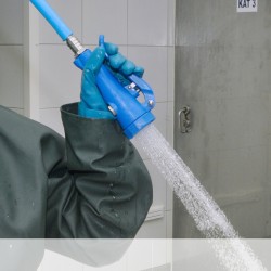 Douchette | Douchette de lavage alimentaire bleu PA66 et inox | AKKS003-B