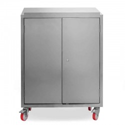 Pupitre inox | Pupitre inox 2 portes largeur 800 mm sur roues | X-4020-441_1