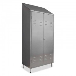 Armoire inox | Armoire range-balais inox 2 portes 950 x 500 x 1800 / 2160 mm | X-2002-441_1