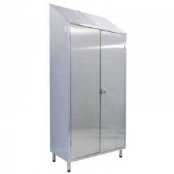 Armoire inox | Armoire inox range-balais et raclettes 2 portes 950 x 500 x 1800 / 2160 mm | X-2012-441_1