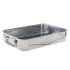 Plat inox rectangulaire avec anses : Hauteur:70 mm, Dimensions:250 x 180 mm