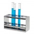 Support tubes à essais inox pour tube ø 17 et 20 mm : Diamètre:17 mm, Dimensions:145 x 52 mm, Nbr emplacement tubes:2 x 6
