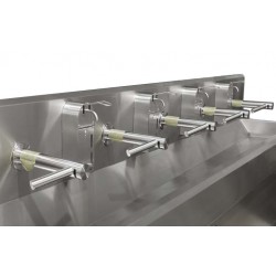 Lave-mains collectif | Lave mains collectif inox avec cellule de detection et séche-mains DYSON | BRO-51002SA-006