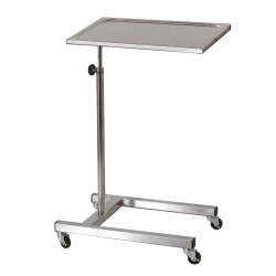 Chariot et desserte inox | Assistant muet en inox 304 - plateau embouti 600×430 mm - hauteur 830/1300mm | AGE-758_1