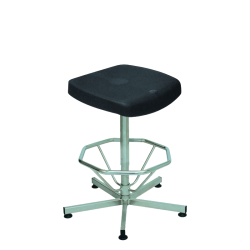 Siège Inox | Siège semi-assis Inox 316L repose pieds assise polyuréthane Kango 750 mm | KAN-0004