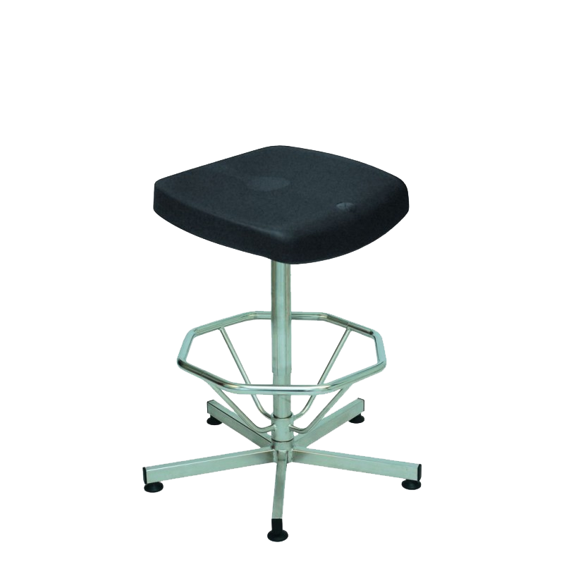 Siège Inox | Siège semi-assis Inox 316L repose pieds assise polyuréthane Kango 750 mm | KAN-0004