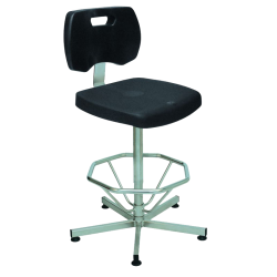 Siège Inox | Chaise Inox 316L repose pieds assise et dossier polyuréthane Kango 750 mm | KAN-0006
