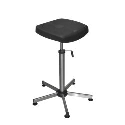 Siège Inox | Semi assis Inox assise en polyuréthane noir Kango 750 mm | KAN-0102