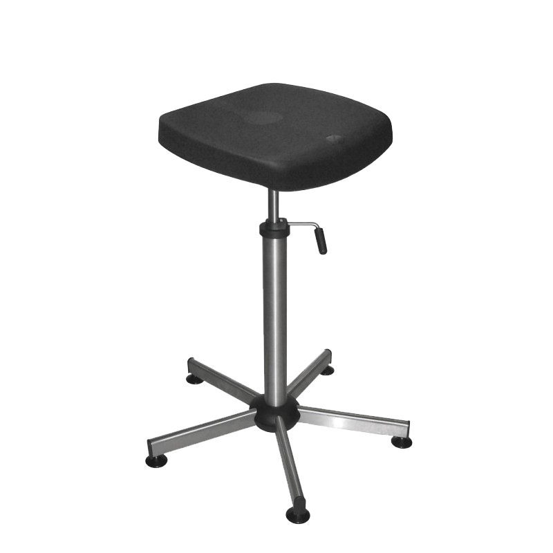 Siège Inox | Semi assis Inox assise en polyuréthane noir Kango 750 mm | KAN-0102