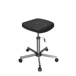 Siège Inox | Tabouret Inox assise en polyuréthane noir avec roulettes Kango 660 mm | KAN-0103