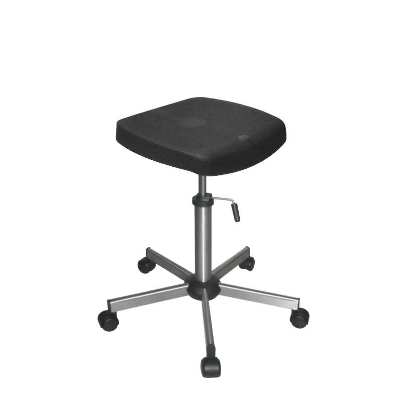 Siège Inox | Tabouret Inox assise en polyuréthane noir avec roulettes Kango 660 mm | KAN-0103