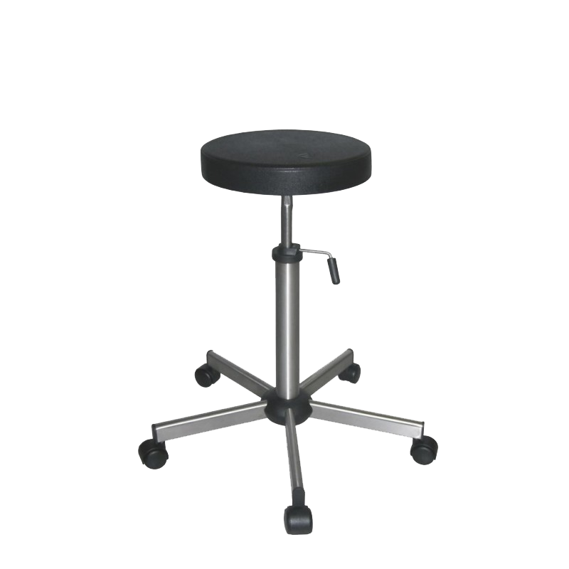 Siège Inox | Tabouret Inox sur roulettes assis en polyuréthane noire Kango 800 mm | KAN-0604
