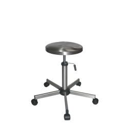 Siège Inox | Tabouret tout Inox sur roulettes assise ronde en inox Kango 660 mm | KAN-0803