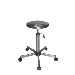 Siège Inox | Tabouret tout Inox sur roulettes assise ronde en inox Kango 800 mm | KAN-0804