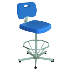 Siège Inox | Chaise Inox 316L avec repose pieds assise et dossier polyuréthane Kango 750 mm | KAN-0036