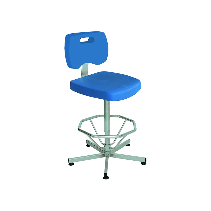 Siège Inox | Chaise Inox 316L avec repose pieds assise et dossier polyuréthane Kango 750 mm | KAN-0036