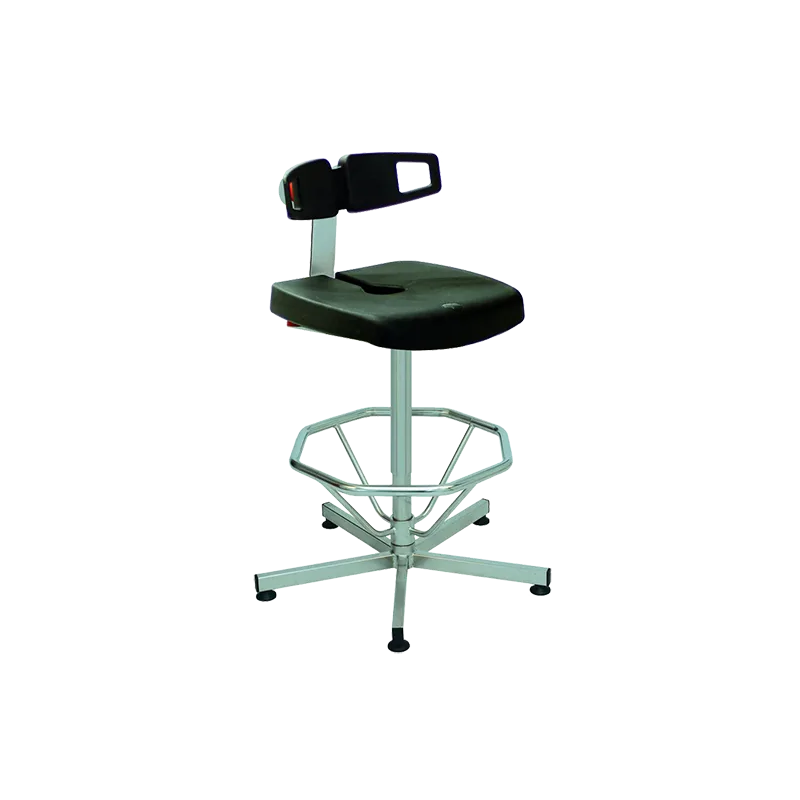 Siège Inox | Chaise Inox repose pieds dossier et assise polyuréthane Kango 810 mm | KAN-0902