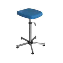 Siège Inox | Tabouret semi assis Inox assise en polyuréthane bleu Kango 750 mm | KAN-0302