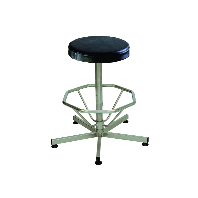 Siège Inox | Tabouret Inox 316L avec repose pieds assise polyuréthane Kango 750 mm | KAN-0002
