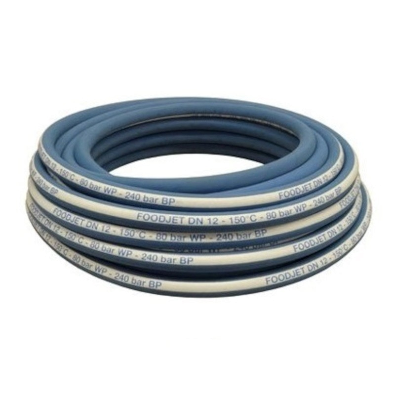Tuyau flexible alimentaire et industriel | Tuyau alimentaire FOODJET DN12 - 150°C - 80 bar WP - 240 bar BP | FJ13-00-00