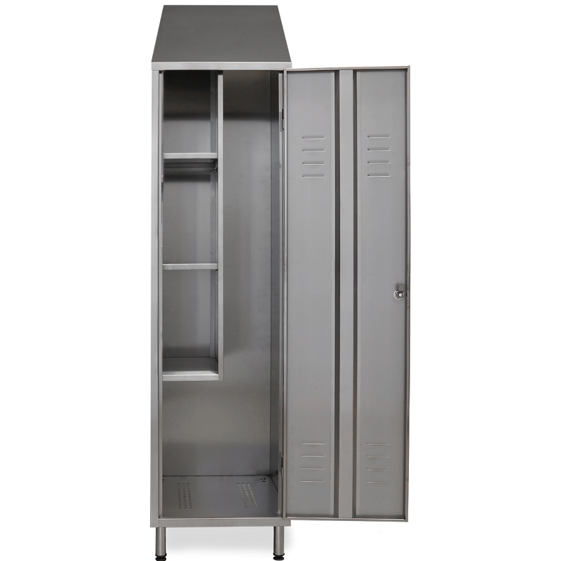 Armoire inox | Armoire inox range-balais et raclettes 1 porte 600 x 500 x 1800 / 2160 mm | X-2014-441_1
