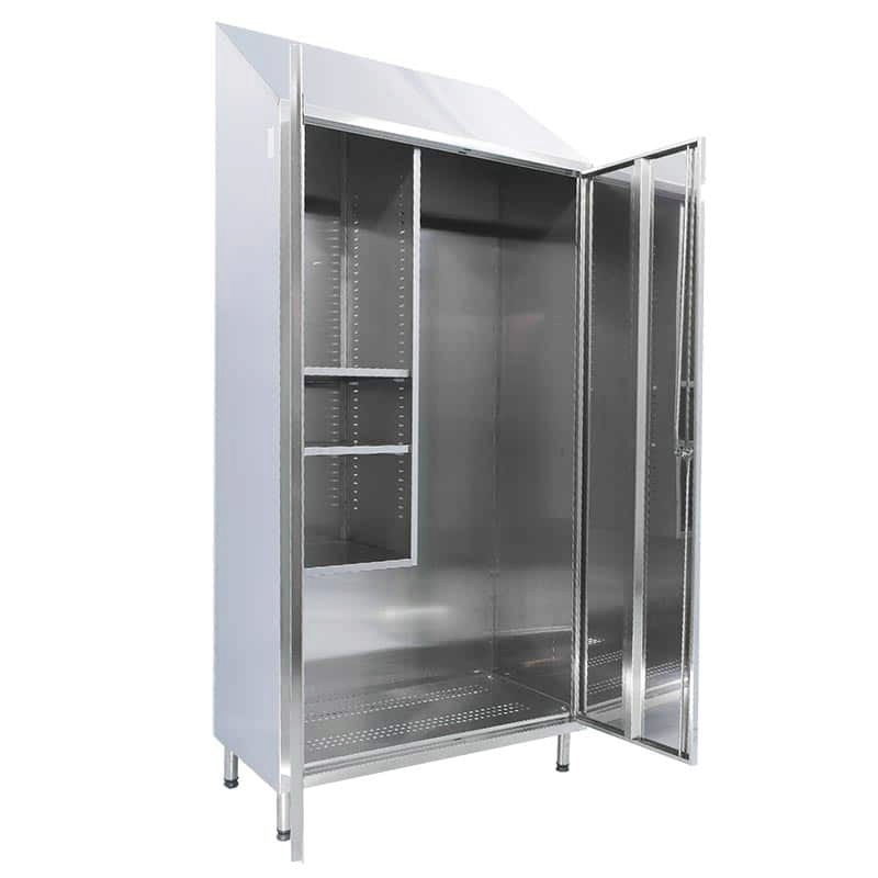 Armoire inox | Armoire inox range-balais et raclettes 2 portes 950 x 500 x 1800 / 2160 mm | X-2012-441_1