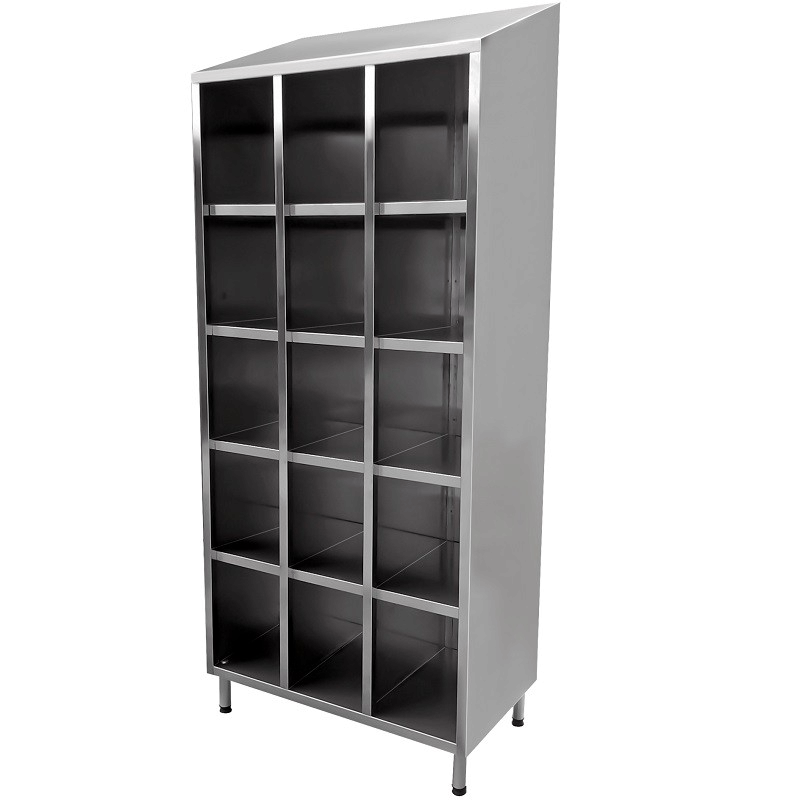 Armoire inox à casiers | Armoire vestiaire inox avec 5, 10, 15, 20 casiers sans porte | X-40070501-441_1